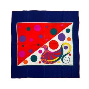 Madame Grès Paris bird scarf vintage 1960s 1970s colorful modernist mod